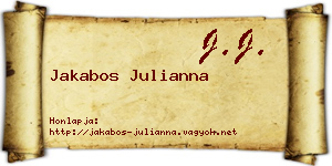 Jakabos Julianna névjegykártya